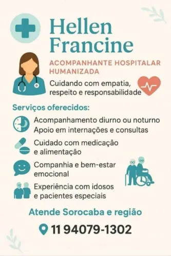Cuidadora de Idosos - Atendimento Humanizado | Domiciliar e Hospitalar