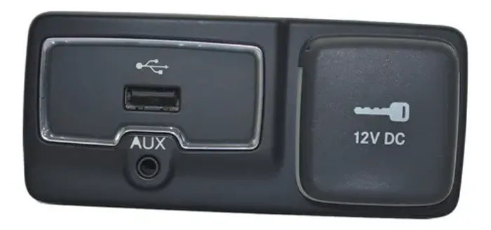 Entrada Usb Auxiliar + Tomada 12v Jeep Renegade 2017 Origina Preto