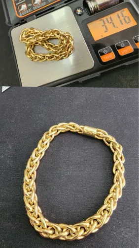 Pulseira Palmeira ouro 18k 500$ a grama não Faço menos