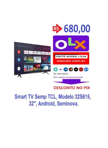 Smart TV Semp TCL Modelo 32S615 32 Polegadas, Android Seminova.
