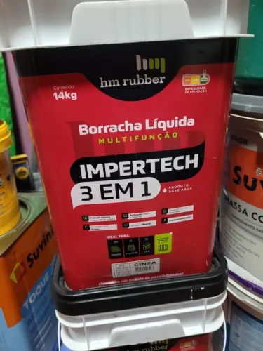 Tinta Borracha Líquida HM Rubber 14kg Cinza - Impermeabilizante