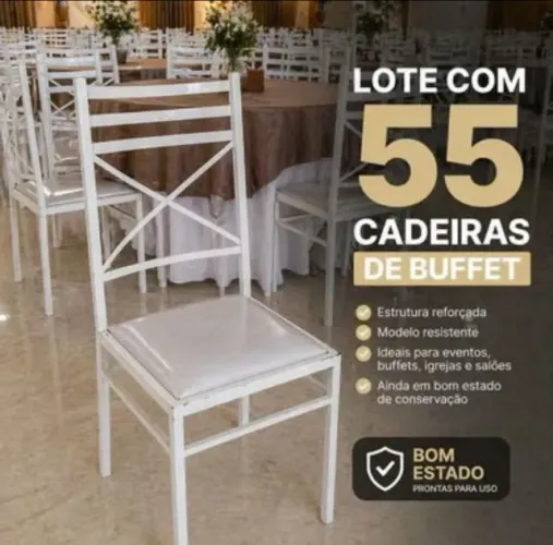 Cadeiras de Buffet - Lote Completo p/ Eventos, Salão e Igreja