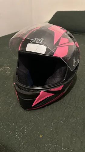 Capacete Ebf New Spark Flash Preto e Rosa TAM 58