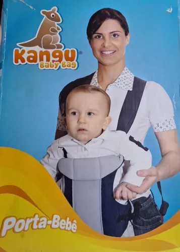 Porta-bebê Kanguru Baby Bag Azul e Cinza