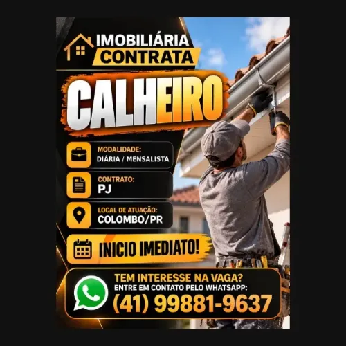 CONTRATA-SE CALHEIRO- INÍCIO IMEDIATO