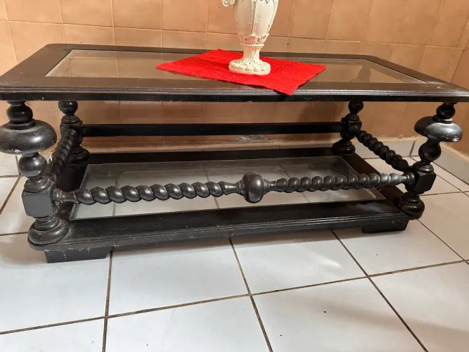 Mesa de Centro Antiga Colonial em Madeira Maciça