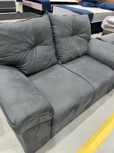 Sofá 2 Lugares Suede Cinza NOVO ENTREGA HOJE