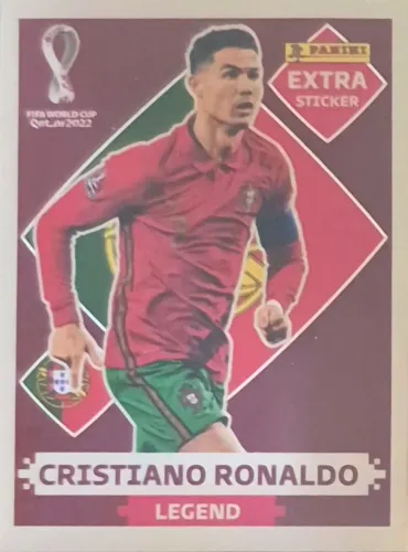 Figurinha CR7 - Cristiano Ronaldo - Legends Stickers Especiais Copa 2022 - Bordô