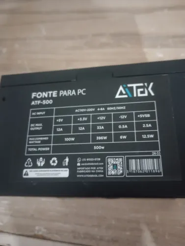 Fonte gamer 500w aitek