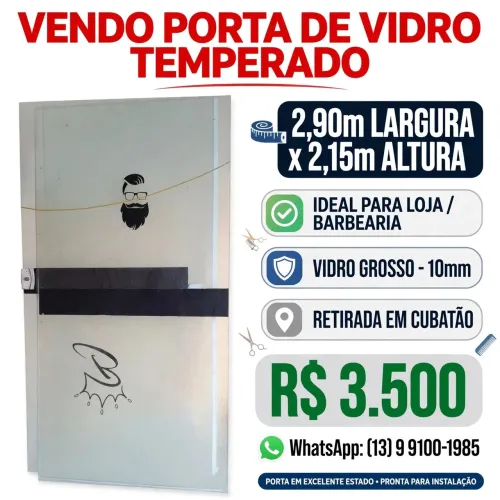Porta de vidro completa