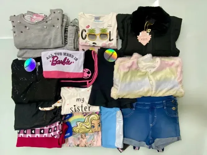LOTE ROUPA INFANTIL 10A MENINA TAMANHO 10 (COM ETIQUETAS)