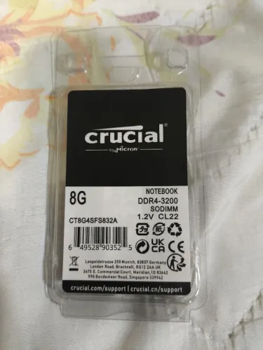 Memória RAM Crucial 8gb DDE4 3200hz SODIMM