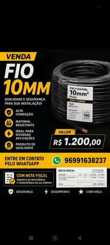 ? VENDE-SE FIO FLEXÍVEL 10MM PRETO ?