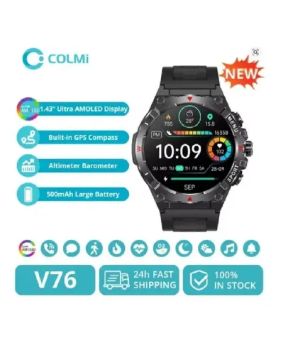 Smartwatch Colmi V76 GPS Integrado Tela 1,43" Amoled Esportes Chamadas Altitude Bússola