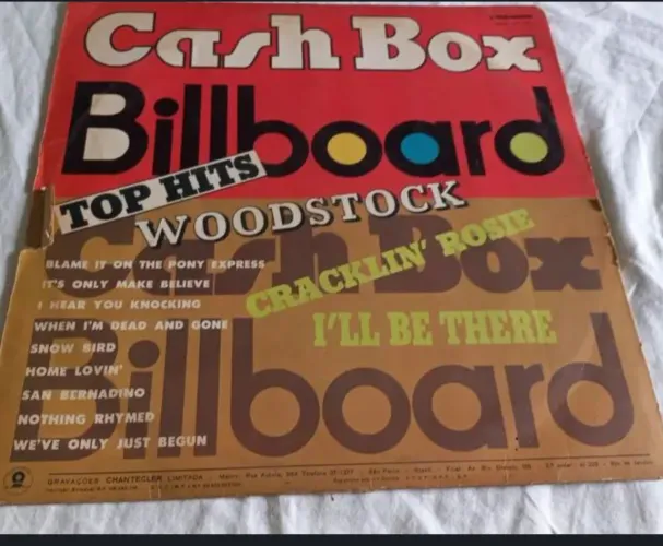 LP disco de vinil CASH BOX BILLBOARD TOP HITS WOODSTOCK ANOS 70  som antigo toca disco 3x1