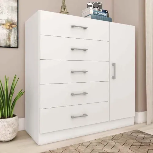 *** PAGUE NA ENTREGA *** Comoda Miami 5G1P Branco Fellicci