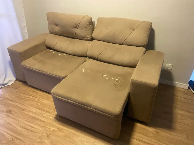 Sofá Retrátil Reclinável 3 Lugares Suede