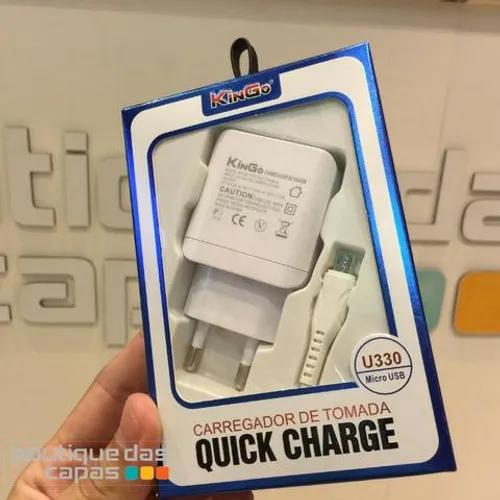 Carregador viagem Tomada Quick Charge 3.0 turbo power v8 tipo c motorola samsung lg