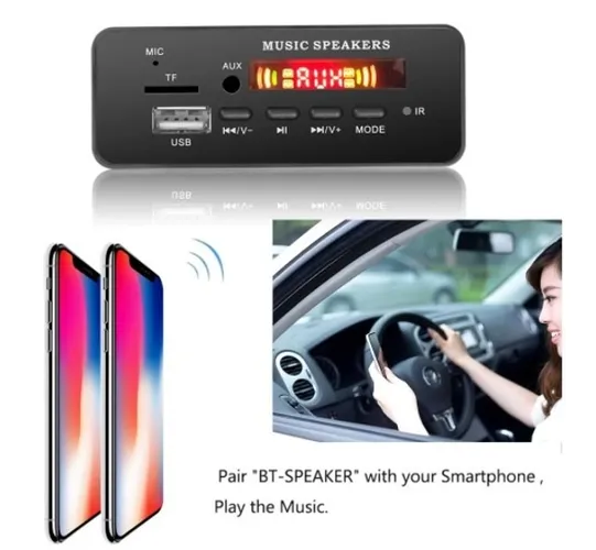 Amplificador Áudio Mp3 Bluetooth 5.0 Sd Usb Módulo Placa P/ Arduino Automação COD-AP105  