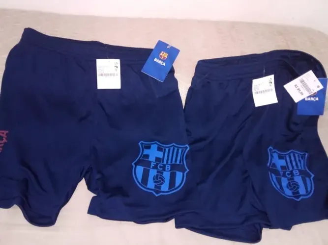 2 Calção Barcelona Juvenil com Brasão 