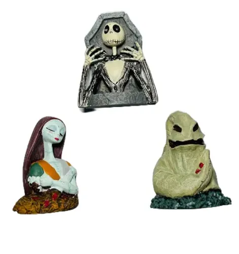 Jack Skellington Lote 3 Bustos (Sega 2001 / Japão) - Altura 5 Cm (Bicho Papão / Sally)