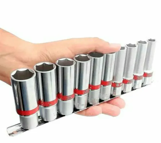 Jogo de Soquetes Longo Sextavado 1/2 -10 a 22 mm - Pronta Entrega
