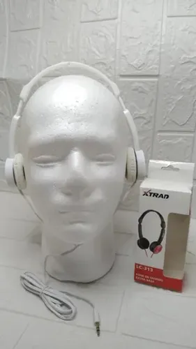 fone de ouvido extra bass lc-313 3.5mm p2 15mw xtrad-branco com cinza