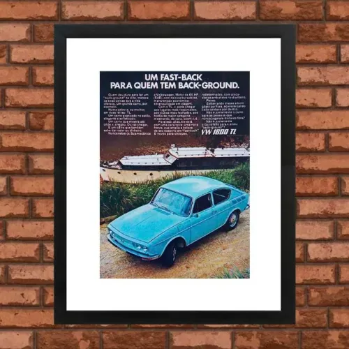 Volkswagen TL 1600 - Quadro decorativo com propaganda original de revista de época