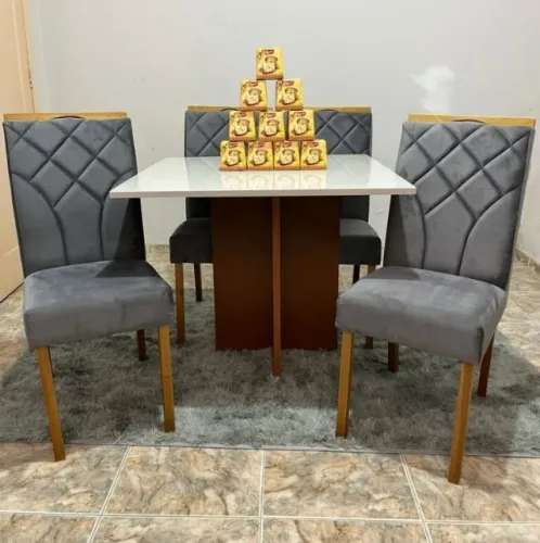 Pague no ato do recebimento, agende já! Mesa 4 Lugares Modelo 0006 Retangular 