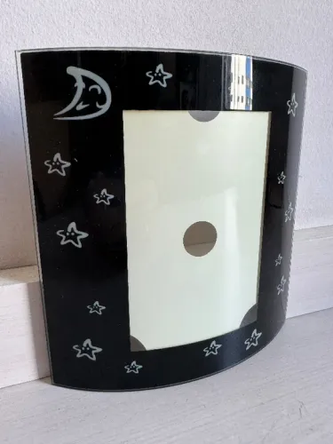Porta Retrato 15x10 Preto Vidro Estrelas - Dia dos Namorados Casal