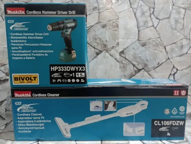 Parafusadeira/furadeira 12v + aspirador de pó + Soprador Makita