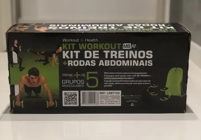 Kit de treinos + rodas abdominais workout MBfit  
