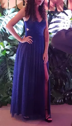 Vestido Longo Azul Festa