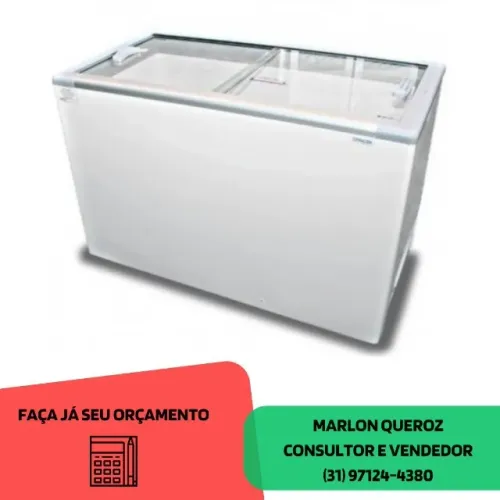 Freezer Horizontal Tampa de Vidro Fricon 411L 127/220v