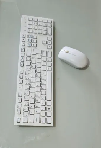 Kit Teclado e Mouse Branco sem Fio Dell