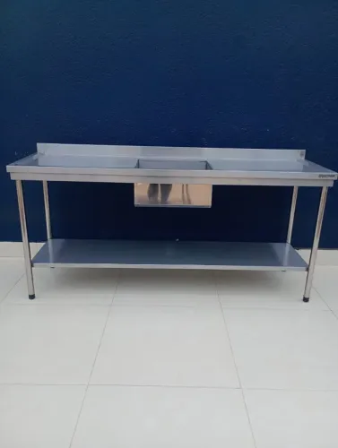 Pia inox 2.0x0.60 Metros uma cuba