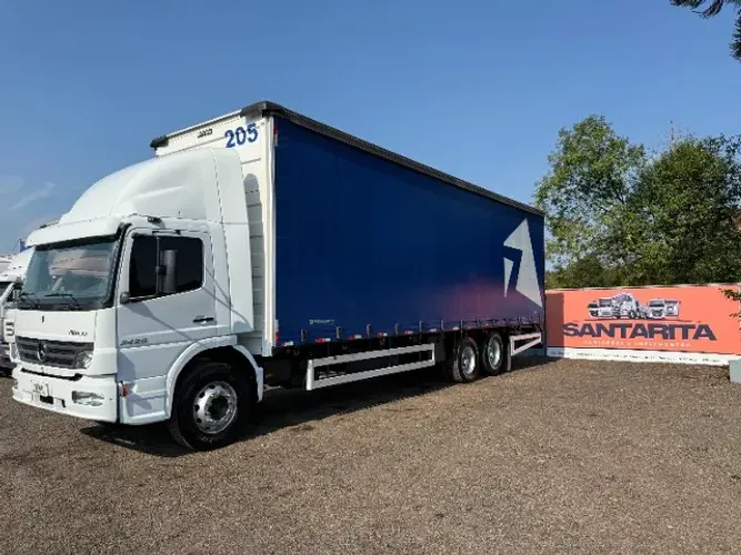 MB Mercedes-Benz Atego 2425 6X2 2007 Revisado Caminhão Truck Com Baú Sider Para 20 Paletes