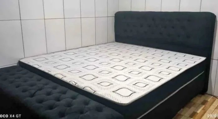 Cama Box Casal Completa com Cabeceira Estofada