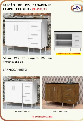 Balcão de cozinha 1,20m novo montagem grátis