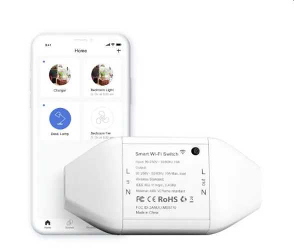 4 unidades Interruptor Wi-Fi Inteligente Meross MSS710,  Alexa, Google Home e Smartthings