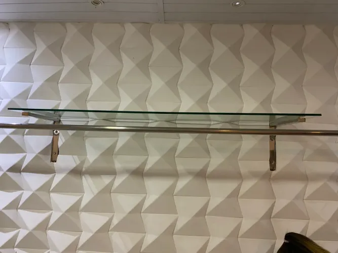 Prateleira inox com vidro 