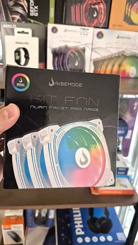 Kit 3 fans ARGB branco, novo, lacrado, com controladora e controle remoto!
