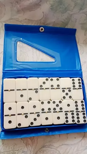 Jogo De Dominó Profissional GRANDE Com 28 Peça De Osso Estojo Maleta