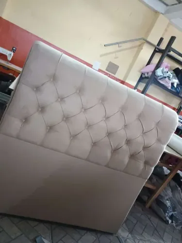 Cabeceira de Cama em Suede Bege