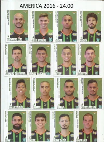 lote figurinhas times completos campeonato brasileiro 2016 - 7 times completos jogadores 