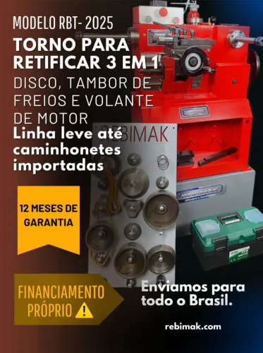 Torno retifica disco tambor de freios e volante de motor carros de passeio e caminhonetes 