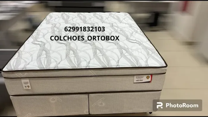 Base e Colchão Queen size de molas ensacadas 158x198x73