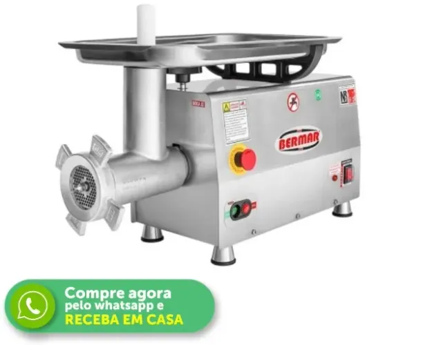 Moedor de Carne Profissional Inox Bermar