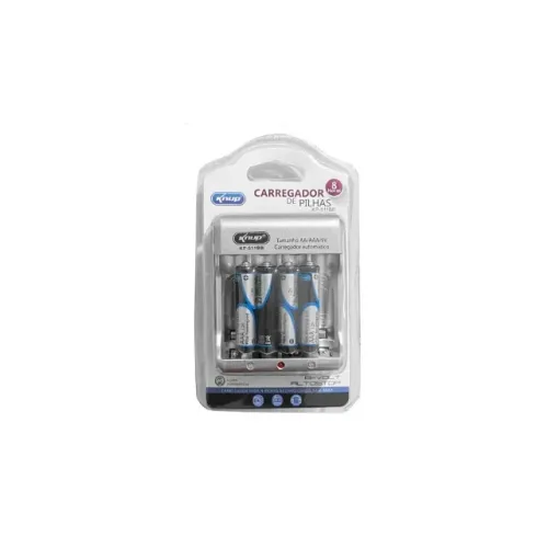 Carregador de Pilhas Knup KP-511BB com 4 Pilhas AAA 2700mAh