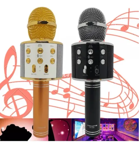 Microfone Karaoke Tomate MT-1036 Bluetooth com Alto-farlantes Muda Voz Infantil